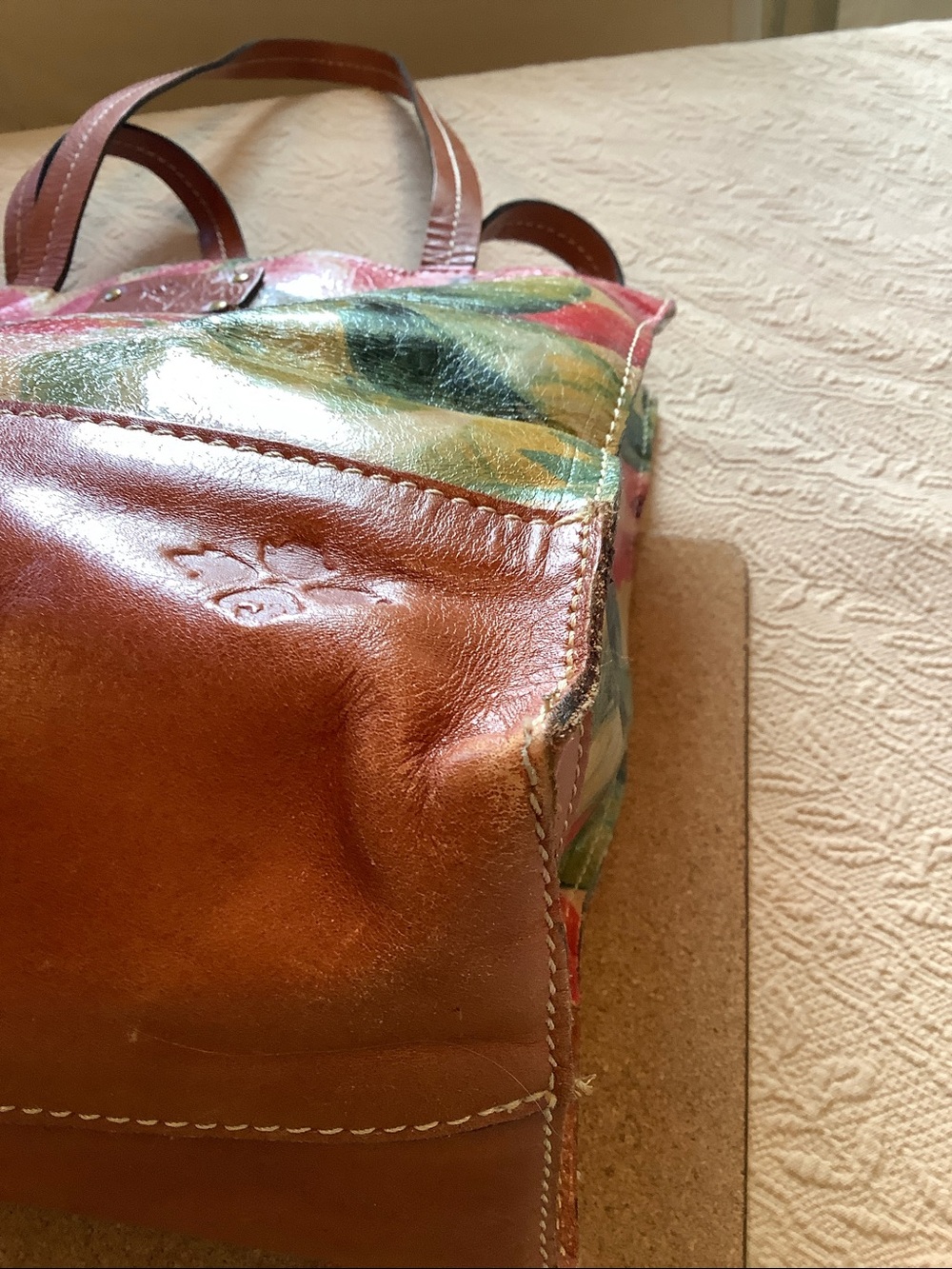 Patricia Nash Floral Leather Tote Shoulder Bag - Picture 10 of 16